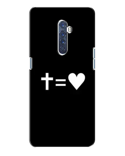 Чехол для OPPO Reno 2 с картинкой «Крест и Сердце»