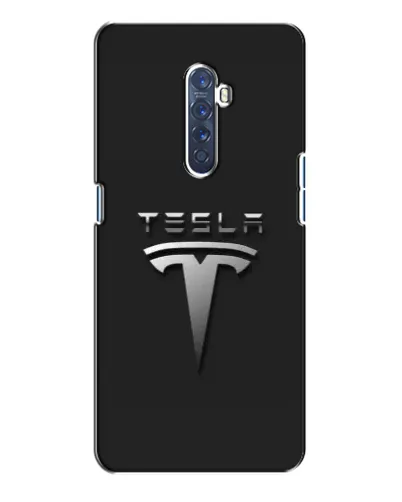 Чехол для OPPO Reno 2 с картинкой «Стальной логотип Tesla»