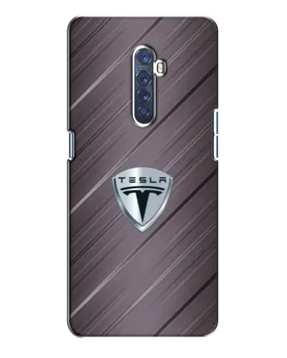 Чехол для OPPO Reno 2 с картинкой «Металлическая текстура Tesla»