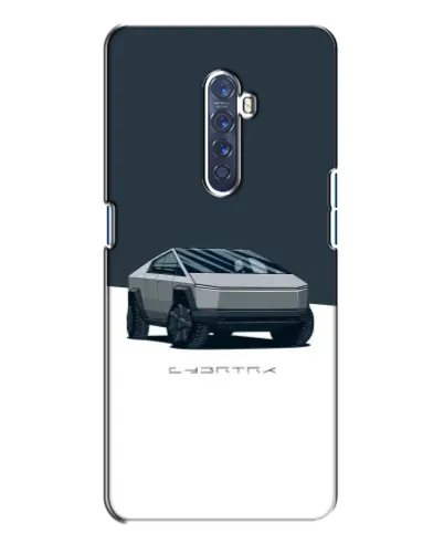 Чехол для OPPO Reno 2 с картинкой «Серебристый Cybertruck Tesla»