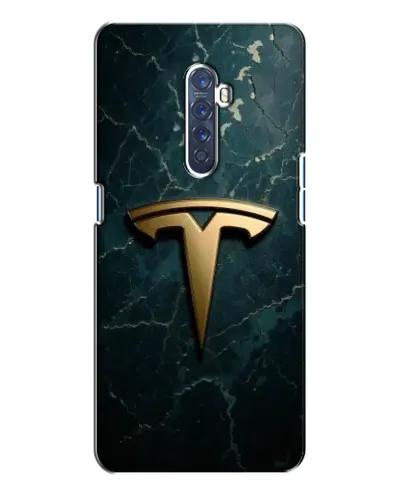 Чехол для OPPO Reno 2 с картинкой «Мраморная Tesla Gold»