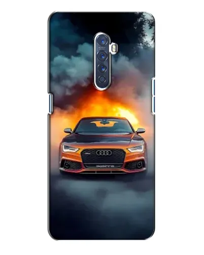 Чехол для OPPO Reno 2 с картинкой «Audi в огненном дыму» Чехол для OPPO Reno 2 с картинкой «Audi в огненном дыму»