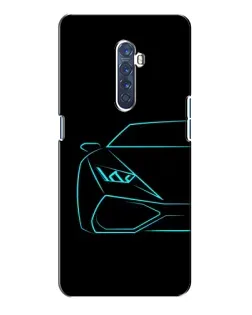 Чехол для OPPO Reno 2 с картинкой «Голубой силуэт Lamborghini» Чехол для OPPO Reno 2 с картинкой «Голубой силуэт Lamborghini»