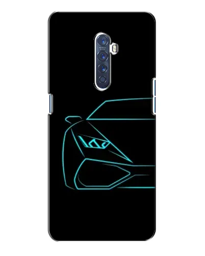 Чехол для OPPO Reno 2 с картинкой «Голубой силуэт Lamborghini» Чехол для OPPO Reno 2 с картинкой «Голубой силуэт Lamborghini»