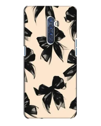 Чехол для OPPO Reno 2 с картинкой «Паттерн черные банты»