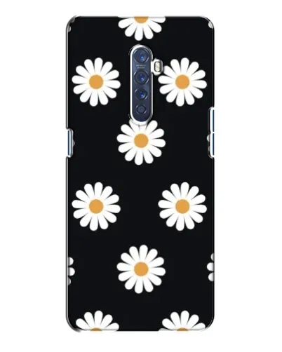 Чехол для OPPO Reno 2 с картинкой «Ромашки на черном»