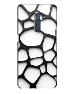 Чехол для OPPO Reno 2 с картинкой «Белая объемная сетка»