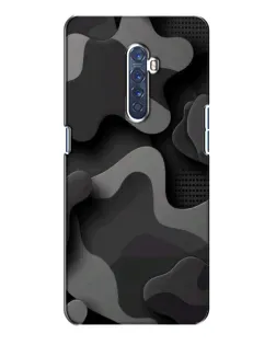 Чехол для OPPO Reno 2 с картинкой «Темный абстрактный камуфляж»