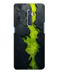Чехол для OPPO Reno 2 с картинкой «Салатовый разлом скалы»