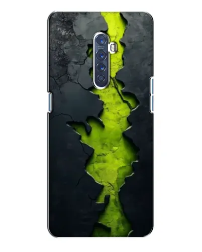 Чехол для OPPO Reno 2 с картинкой «Салатовый разлом скалы»
