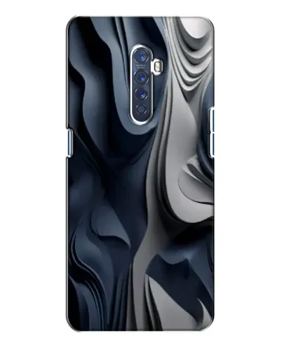 Чехол для OPPO Reno 2 с картинкой «Объемные синие складки»