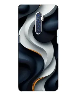 Чехол для OPPO Reno 2 с картинкой «Объемные черно-белые ленты»