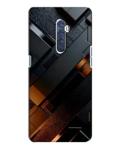 Чехол для OPPO Reno 2 с картинкой «Черные геометрические блоки»