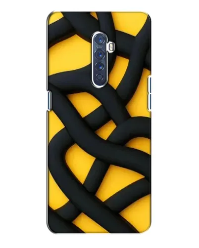 Чехол для OPPO Reno 2 с картинкой «Черное желтое переплетение»