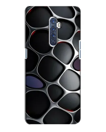 Чехол для OPPO Reno 2 с картинкой «Объемная темная решетка»