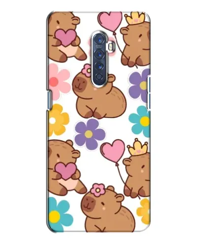 Чехол для OPPO Reno 2 с картинкой «Цветочный паттерн капибар»