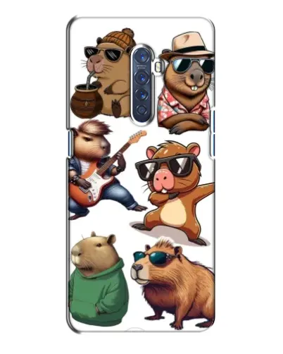 Чехол для OPPO Reno 2 с картинкой «Крутые капибары музыканты»