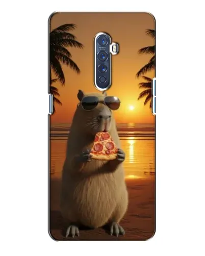 Чехол для OPPO Reno 2 с картинкой «Капибара с пиццей»