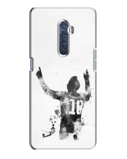 Чехол для OPPO Reno 2 с картинкой «Черно-белый силуэт Месси»