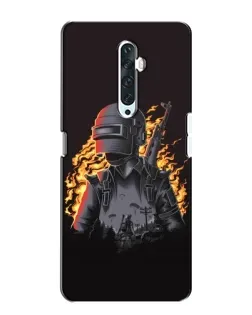 Чехол для OPPO Reno 2Z с картинкой «PUBG — огненный силуэт»