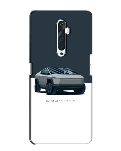 Чехол для OPPO Reno 2Z с картинкой «Серебристый Cybertruck Tesla»