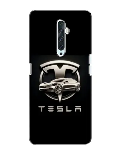 Чехол для OPPO Reno 2Z с картинкой «Tesla — серебристое авто»