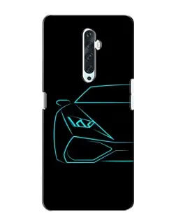 Чехол для OPPO Reno 2Z с картинкой «Голубой силуэт Lamborghini»