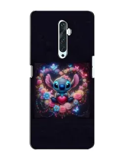 Чехол для OPPO Reno 2Z с картинкой «Stitch в цветах»