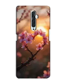 Чехол для OPPO Reno 2Z с картинкой «Розовый цвет сердце на фоне заката» Чехол для OPPO Reno 2Z с картинкой «Розовый цвет сердце на фоне заката»
