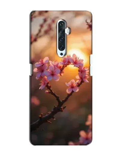 Чехол для OPPO Reno 2Z с картинкой «Розовый цвет сердце на фоне заката» Чехол для OPPO Reno 2Z с картинкой «Розовый цвет сердце на фоне заката»