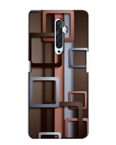 Чехол для OPPO Reno 2Z с картинкой «Коричневые объемные квадраты»