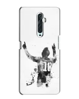 Чохол для OPPO Reno 2Z з картинкою «Чорно-білий силует Мессі»