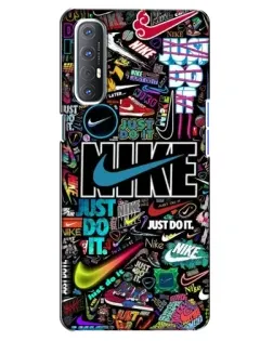 Чехол для OPPO Reno 3 Pro с картинкой «Яркий коллаж Nike»