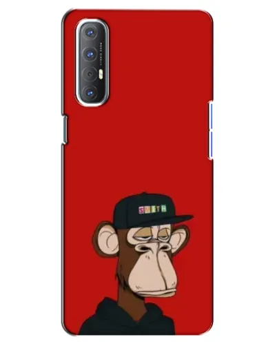 Чехол для OPPO Reno 3 Pro с картинкой «Bored Ape — красный фон» Чехол для OPPO Reno 3 Pro с картинкой «Bored Ape — красный фон»