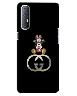 Чехол для OPPO Reno 3 Pro с картинкой «Минни Маус на лого»