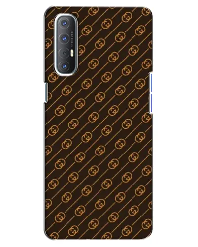 Чехол для OPPO Reno 3 Pro с картинкой «Gucci — золотые диагонали»