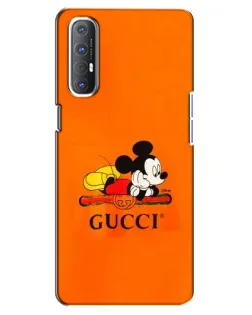 Чехол для OPPO Reno 3 Pro с картинкой «Микки Маус Gucci — оранж»