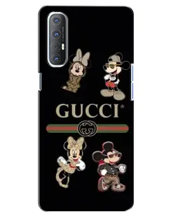 Чехол для OPPO Reno 3 Pro с картинкой «Gucci — герои Disney и монограмма»