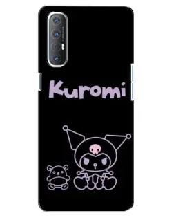 Чохол для OPPO Reno 3 Pro з картинкою «Kuromi — чорний мінімалізм»