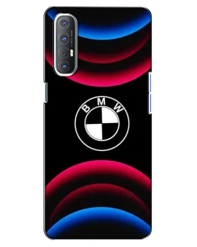 Чехол для OPPO Reno 3 Pro с картинкой «Логотип BMW и неоновые дуги»