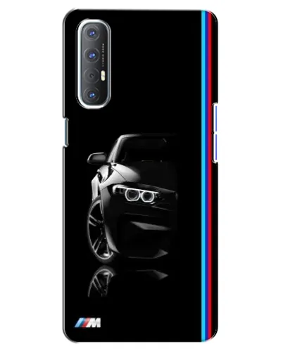 Чехол для OPPO Reno 3 Pro с картинкой «Силуэт BMW в темноте»