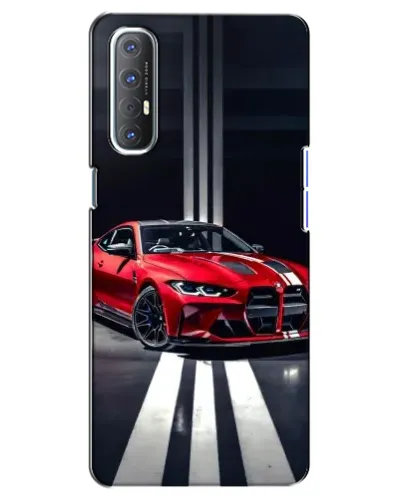 Чехол для OPPO Reno 3 Pro с картинкой «Красная BMW на дороге»