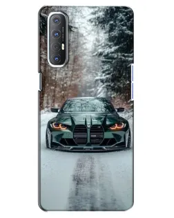 Чехол для OPPO Reno 3 Pro с картинкой «BMW в зимнем лесу»
