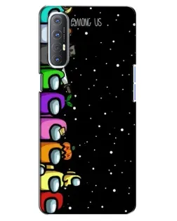 Чехол для OPPO Reno 3 Pro с картинкой «Команда Among Us»