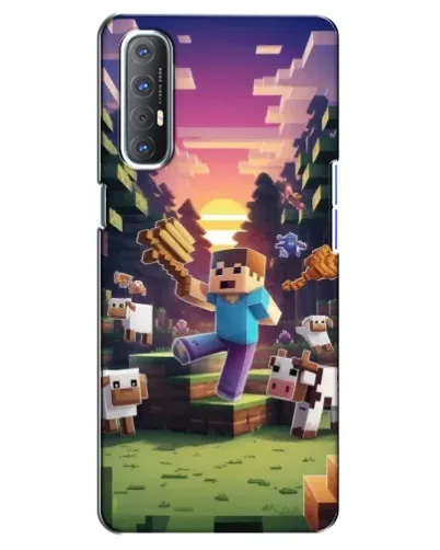 Чехол для OPPO Reno 3 Pro с картинкой «Стив на ферме»