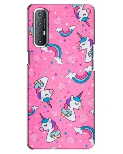 Чехол для OPPO Reno 3 Pro с картинкой «Unicorn паттерн розовый» Чехол для OPPO Reno 3 Pro с картинкой «Unicorn паттерн розовый»