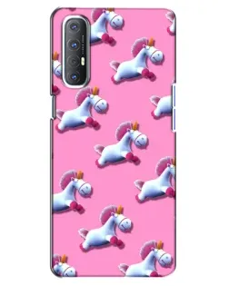 Чехол для OPPO Reno 3 Pro с картинкой «Единороги на розовом» Чехол для OPPO Reno 3 Pro с картинкой «Единороги на розовом»