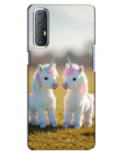 Чехол для OPPO Reno 3 Pro с картинкой «Пара единорогов» Чехол для OPPO Reno 3 Pro с картинкой «Пара единорогов»