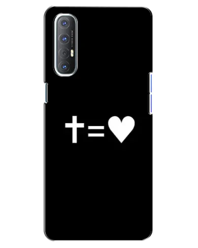 Чехол для OPPO Reno 3 Pro с картинкой «Крест и Сердце»