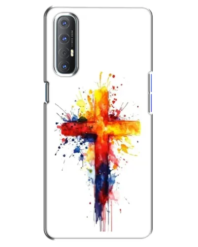 Чехол для OPPO Reno 3 Pro с картинкой «Акварельный крест»